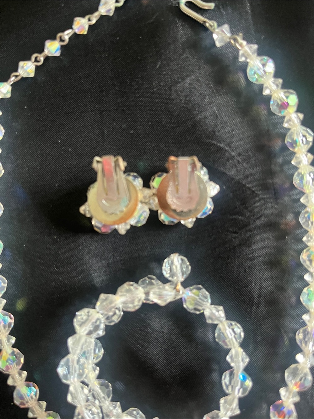 Vintage single strand  Aurora Borealis necklace , bracelet & earrings - Picture 3 of 10